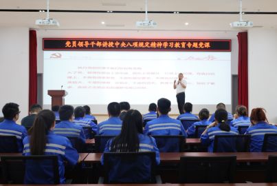 蜀能礦產(chǎn)磷酸鐵鋰廠開展深入貫徹中央八項規(guī)定精神學(xué)習(xí)教育專題黨課